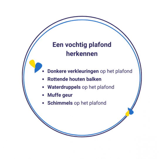 Herkenen van een vochtig plafond 